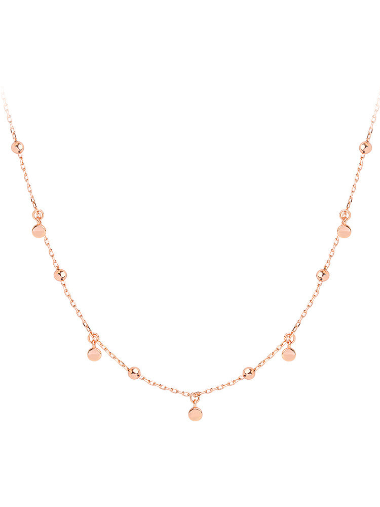 Real 925 Sterling Silver Geometric Round Choker