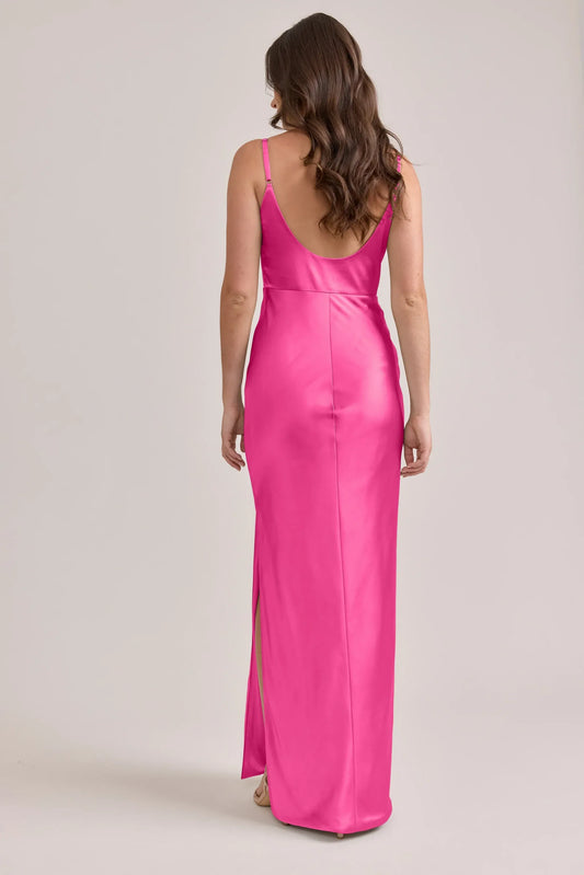 Mermaid Spaghetti Strap Satin High Slit Wedding Dress - Yihuiw by Yihuiw