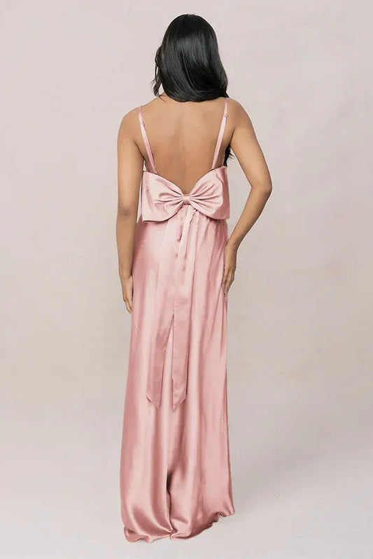 Mermaid Spaghetti Strap Satin High Slit Wedding Dress - Yihuiw by Yihuiw