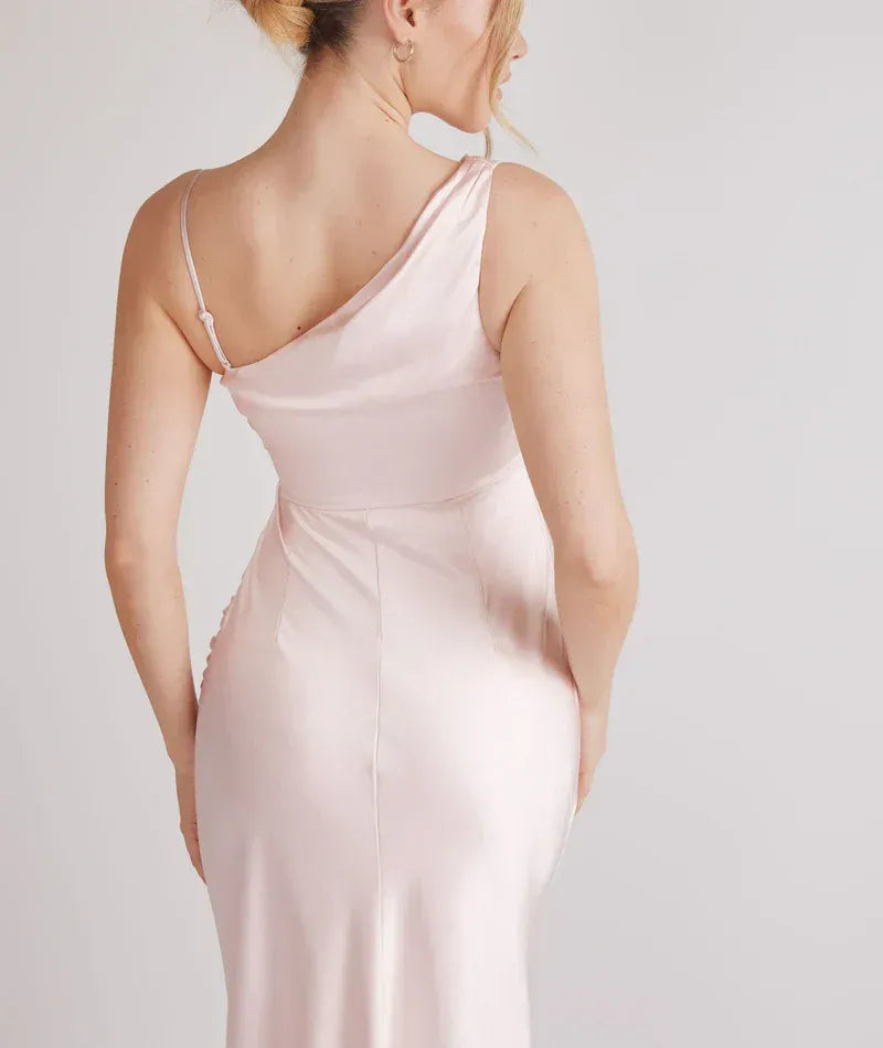 Mermaid Spaghetti Strap Satin Asymmetric Wedding Dress - Yihuiw by Yihuiw