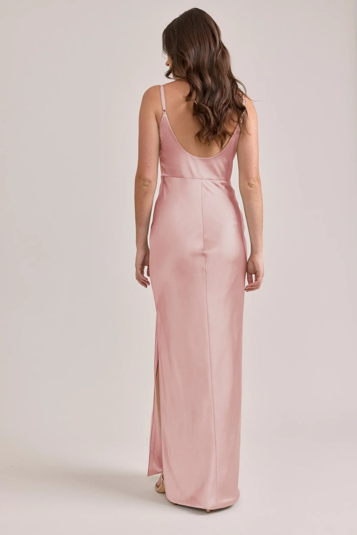 Mermaid Spaghetti Strap Satin High Slit Wedding Dress - Yihuiw by Yihuiw