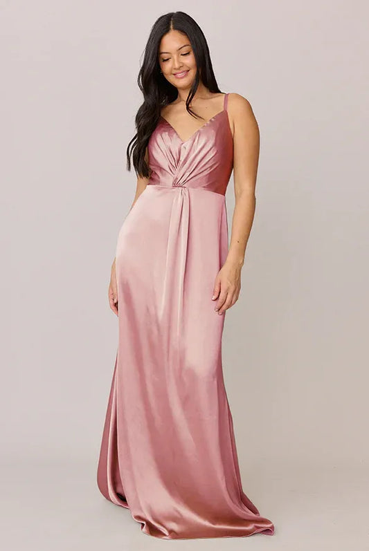 Mermaid V-Neck Satin Open Back Wedding Dress - Yihuiw by Yihuiw