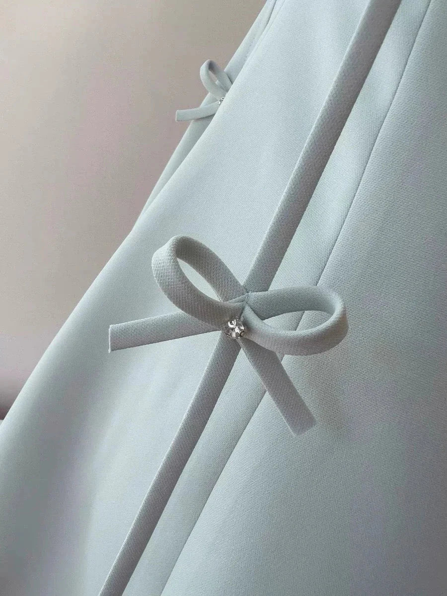 Aesthetic A line Spaghetti Straps Mint Green Formal Mini Homecoming Dress Middle School Short 17th Birthday Outfits Graduation Dress Hoco Dresses by YiHuiw