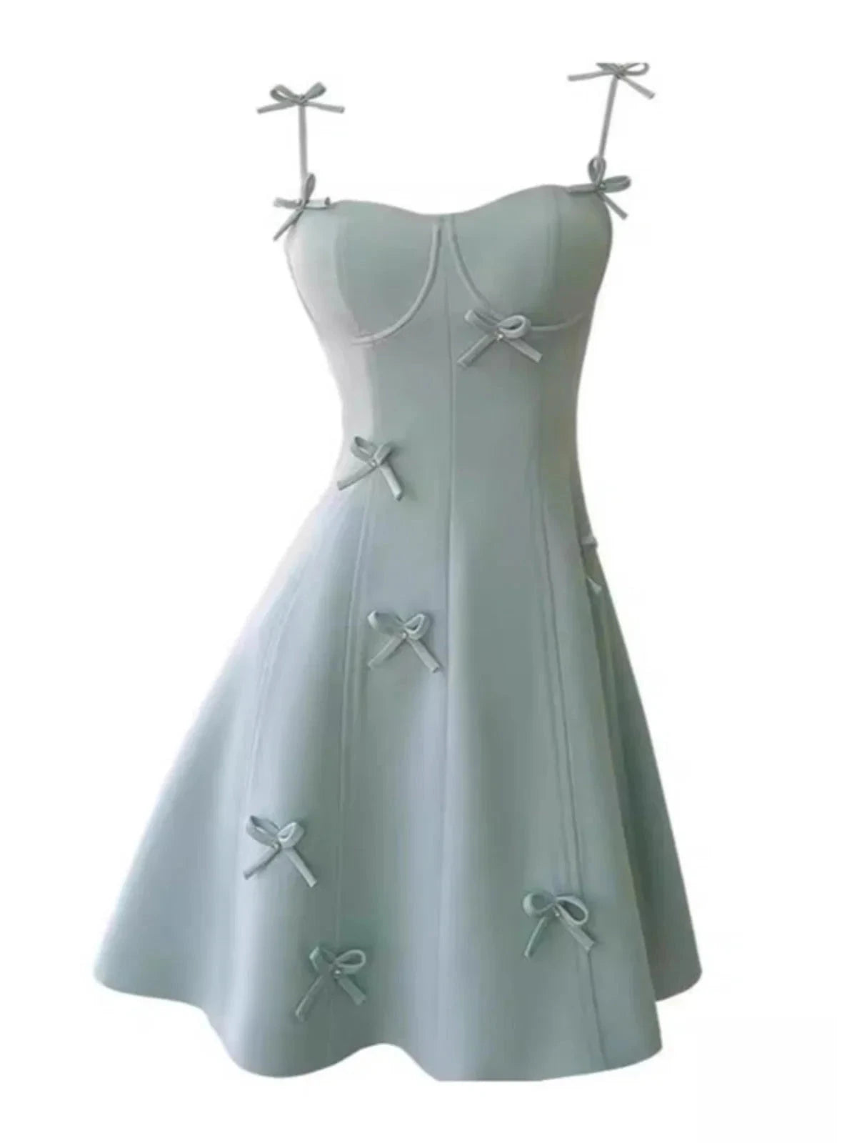 Aesthetic A line Spaghetti Straps Mint Green Formal Mini Homecoming Dress Middle School Short 17th Birthday Outfits Graduation Dress Hoco Dresses by YiHuiw