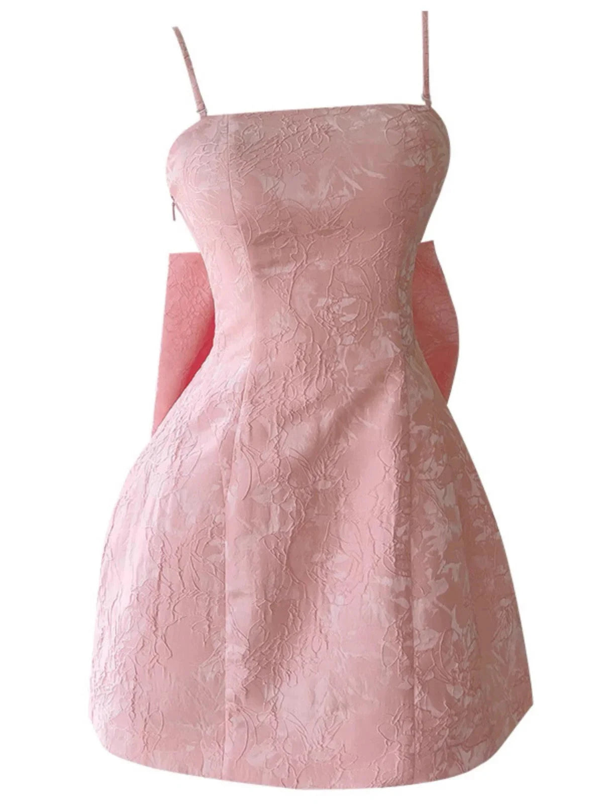 Aesthetic A line Spaghetti Straps Pink Floral Printed Pattern Formal Mini Homecoming Dress Short Cocktail Outfits Graduation Dress Hoco Dress by YiHuiw