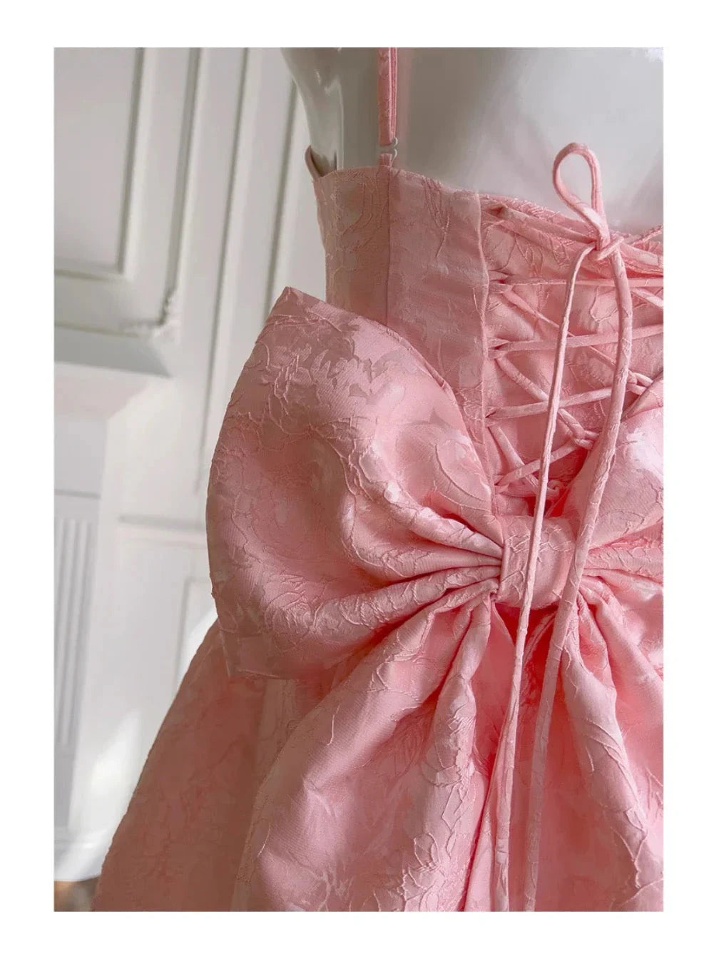 Aesthetic A line Spaghetti Straps Pink Floral Printed Pattern Formal Mini Homecoming Dress Short Cocktail Outfits Graduation Dress Hoco Dress by YiHuiw