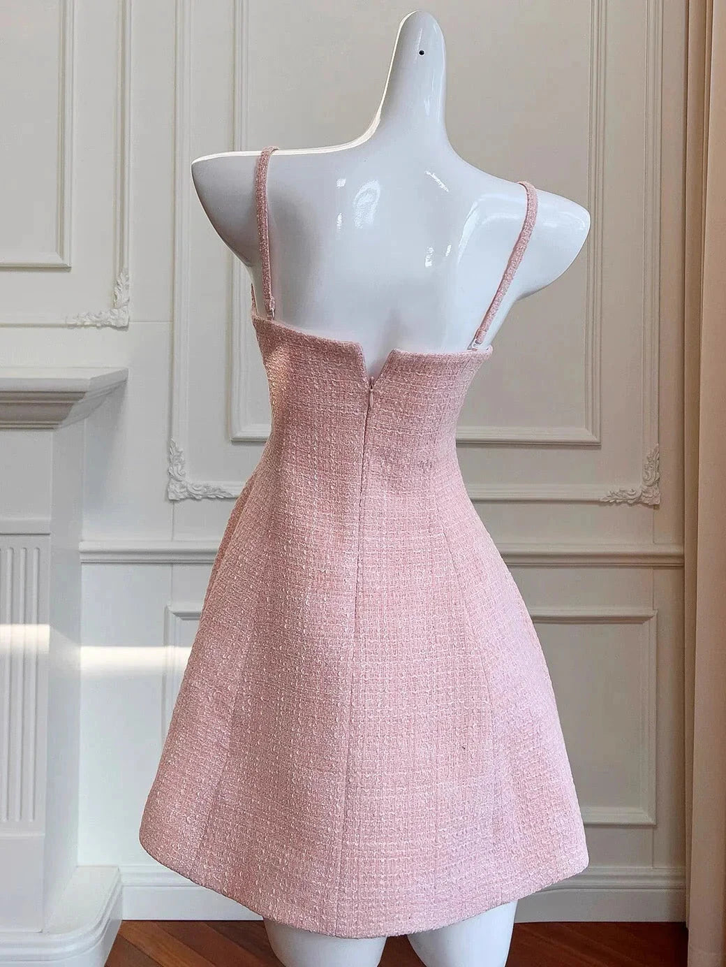 Aesthetic A line Spaghetti Straps Pink Formal Mini Homecoming Dress Middle School Short 17th Birthday Outfits Graduation Dress Hoco Dresses by YiHuiw