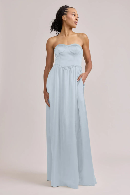 A-Line Strapless Lace Floor-Length Wedding Dress - Yihuiw by Yihuiw