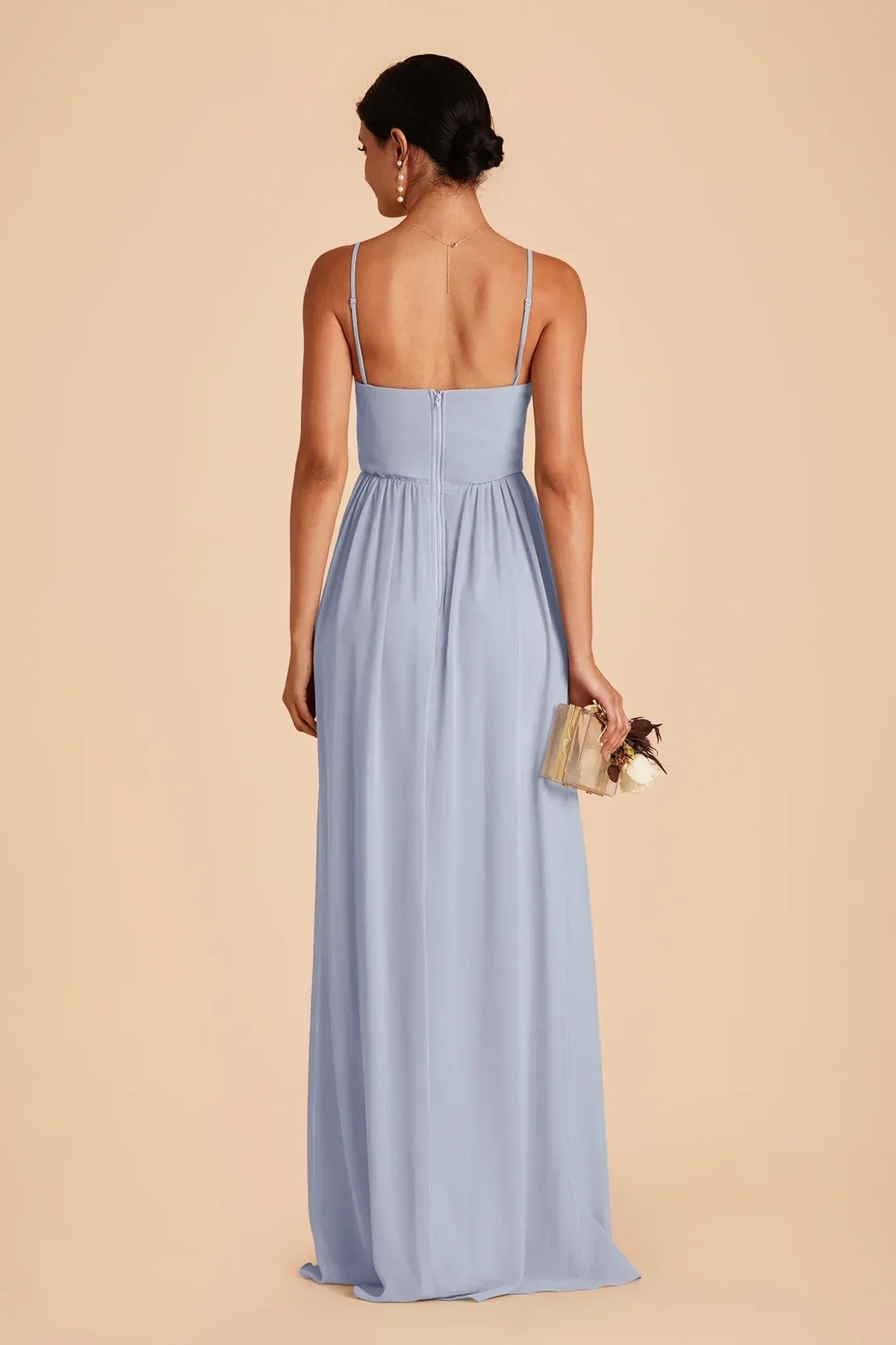Empire Waist Spaghetti Strap Open Back Floor-Length Wedding Dress - Yihuiw by Yihuiw