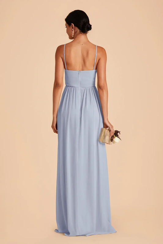 Empire Waist Spaghetti Strap Open Back Floor-Length Wedding Dress - Yihuiw by Yihuiw