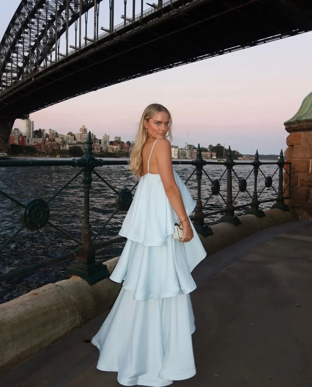 Spaghetti Strap Tiered Floor-Length Wedding Dress - Yihuiw by Yihuiw