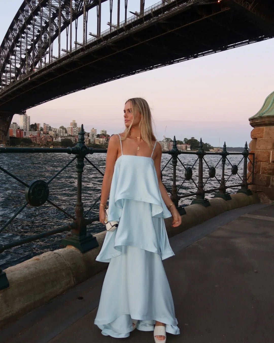 Spaghetti Strap Tiered Floor-Length Wedding Dress - Yihuiw by Yihuiw
