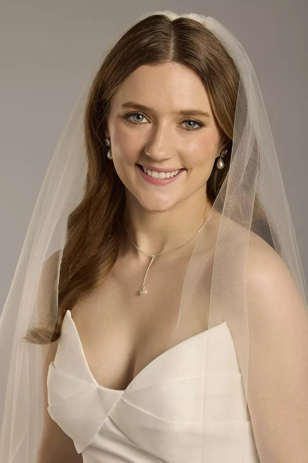 Airy Three-Tiered Chapel Length Plain Tulle Bridal Veil by YiHuiw