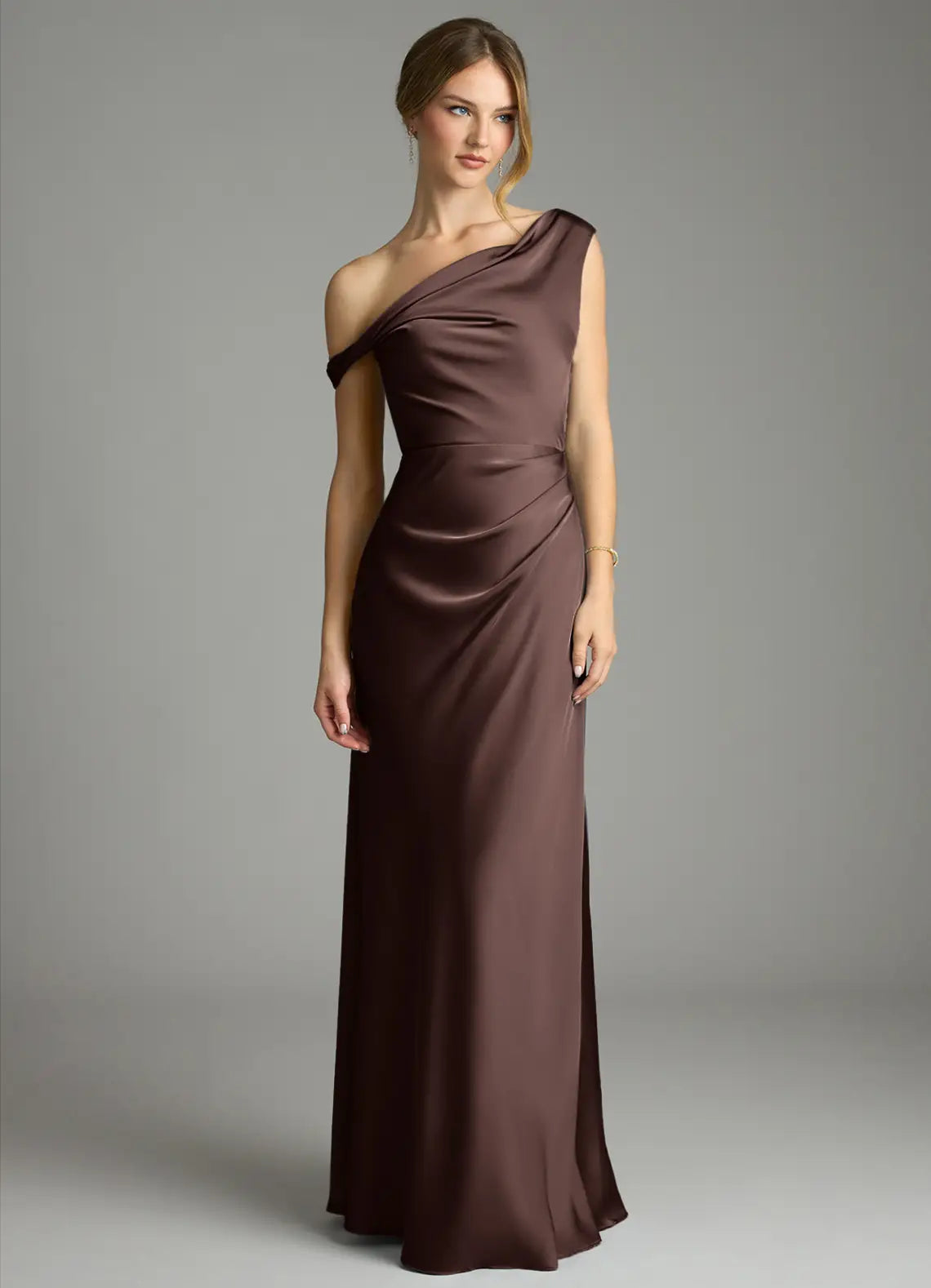 Mermaid Off-Shoulder Satin Asymmetric Floor-Length Wedding Dress - Yihuiw by Yihuiw