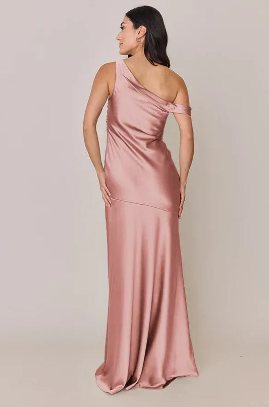 Mermaid Off-Shoulder Satin High Slit Wedding Dress - Yihuiw by Yihuiw