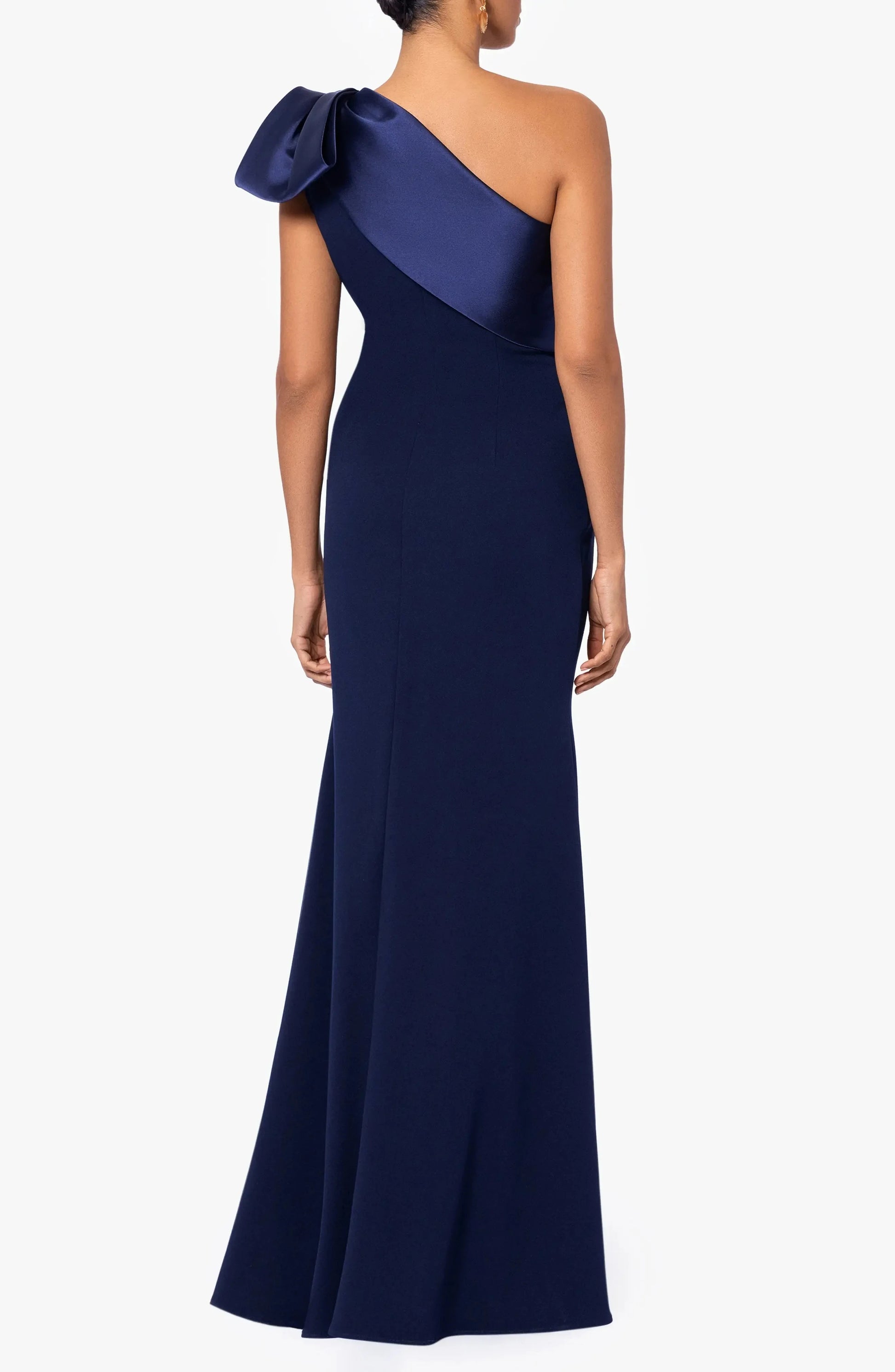 Asymmetrical Trim Mermaid One Shoulder Sleeveless Hidden Zip Back Floor Length For Adults Evening Dress by YiHuiw