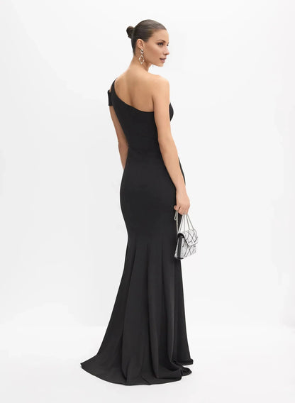 Asymmetrical One-Shoulder Neck Sleeveless Back Zip Mermaid Floor-Length Evening Dress by YiHuiw