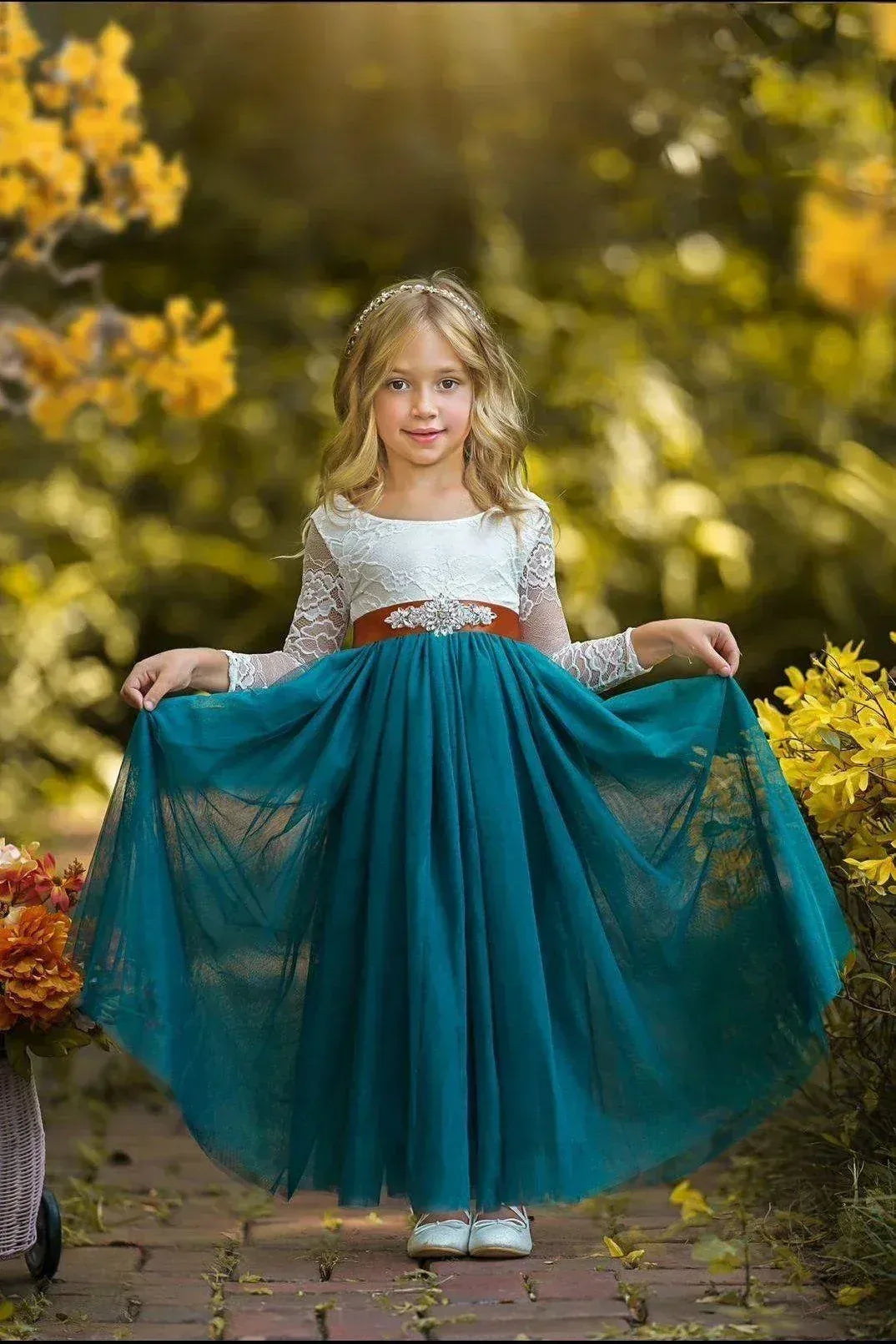 A-Line Long Sleeve Floor-Length Dress - Yihuiw by Yihuiw