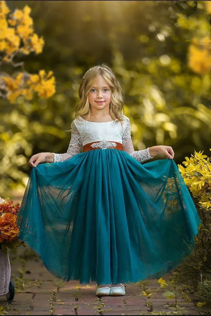 A-Line Long Sleeve Floor-Length Dress - Yihuiw by Yihuiw