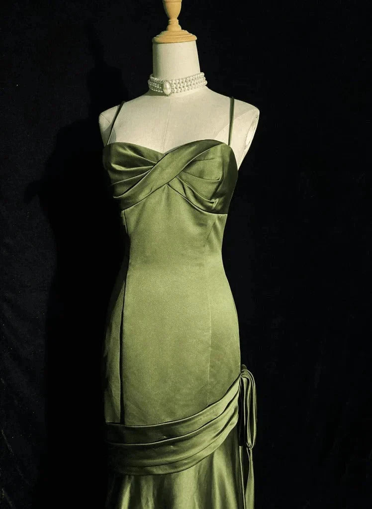 Best Green Prom Dresses Mermaid Strapless Long Birthday Gala Gown simple gentle atmospheric and unique desi Bring summer colors to enhance whiteness by YiHuiw