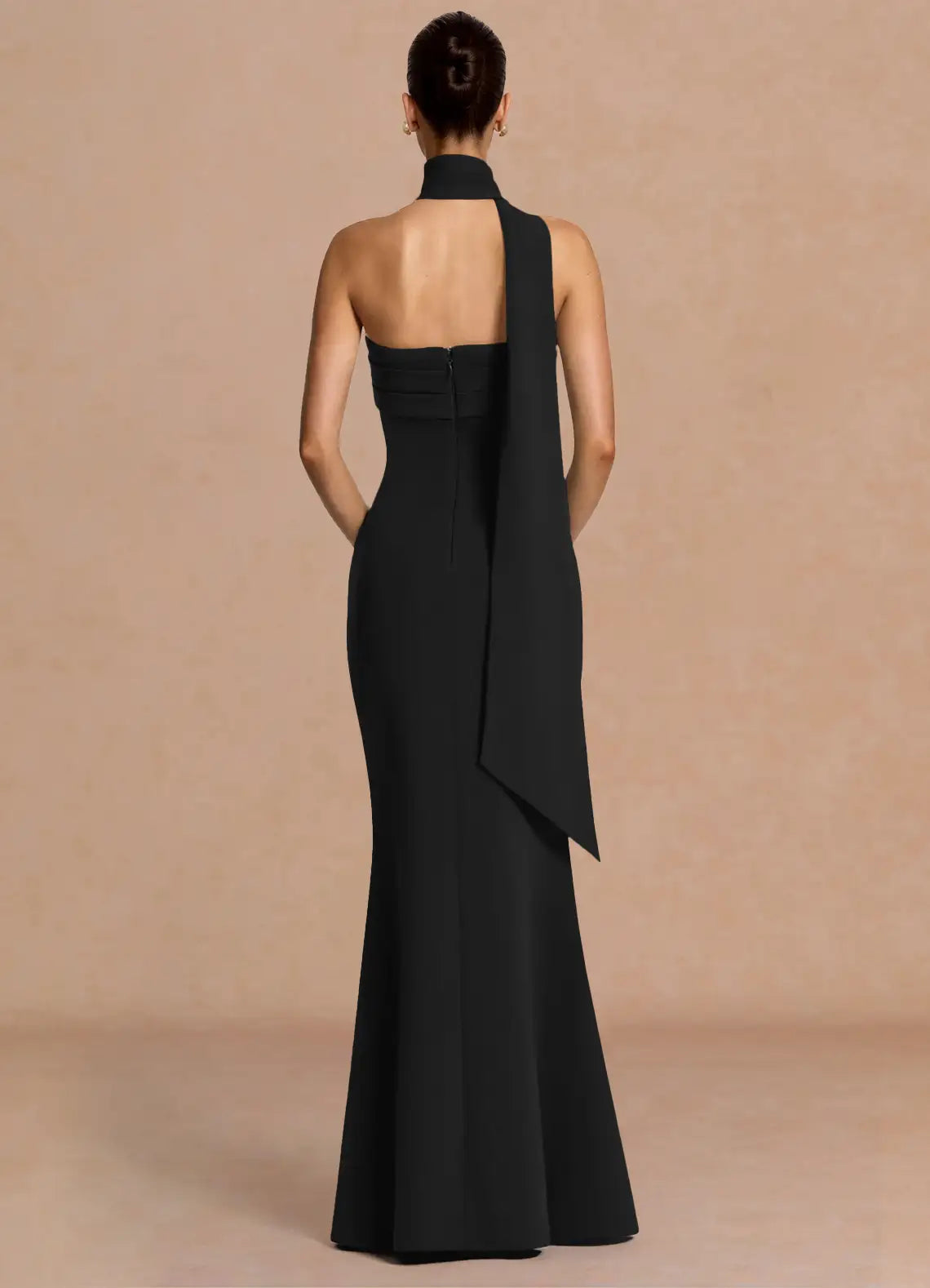 Black Mermaid Strapless Floor-Length Wedding Dress - Yihuiw by Yihuiw
