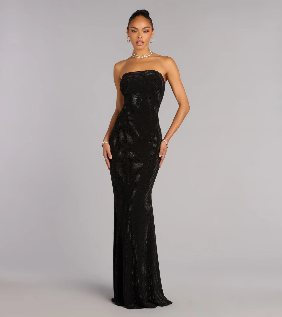 Black Mermaid Strapless Cutout Floor-Length Wedding Dress - Yihuiw by Yihuiw