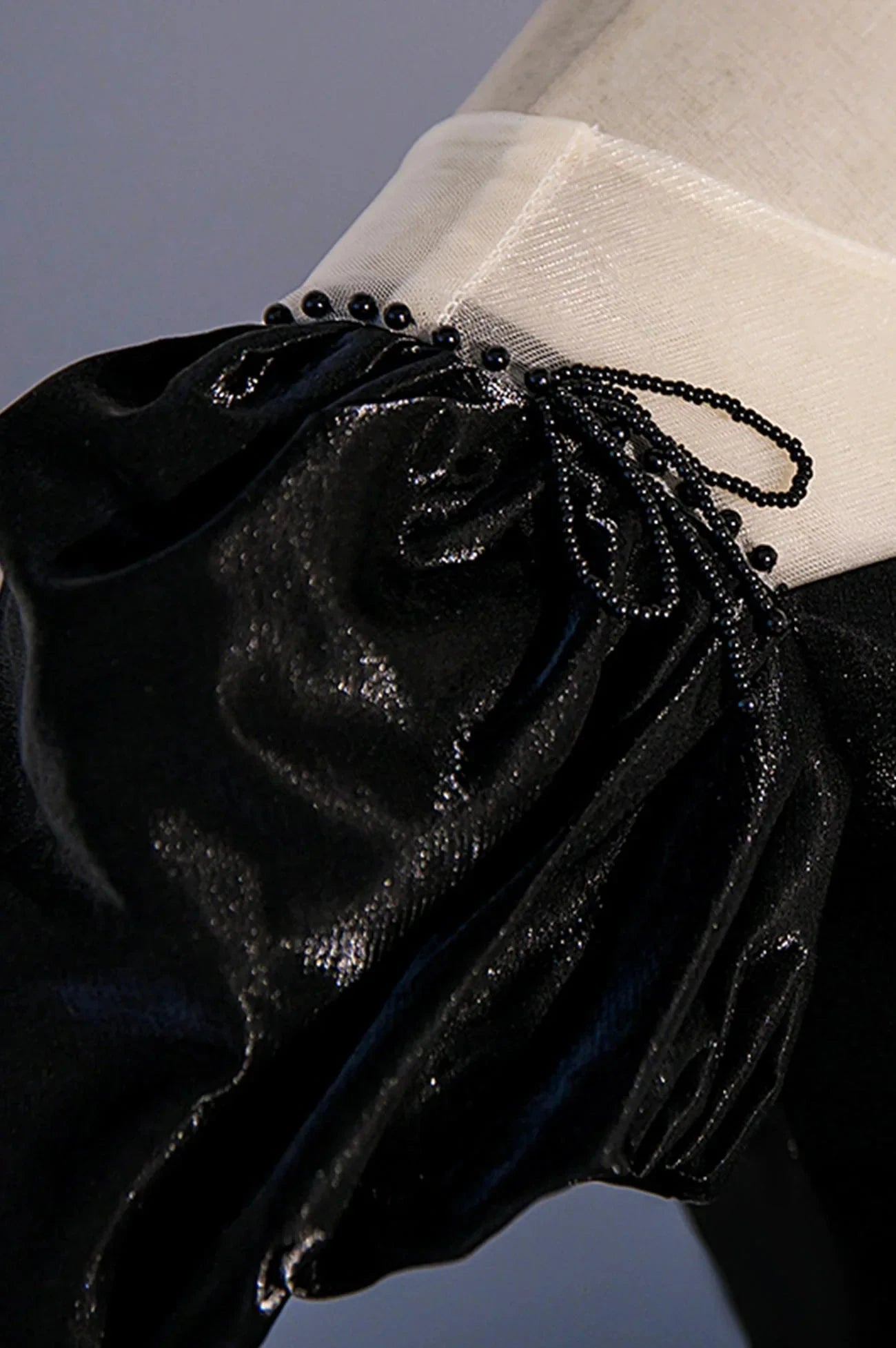 Black Satin Long Prom Dress Black A-Line Short Sleeve Evening Dress simple gentle atmospheric and unique desi Bring summer colors to enhance whitenes by YiHuiw