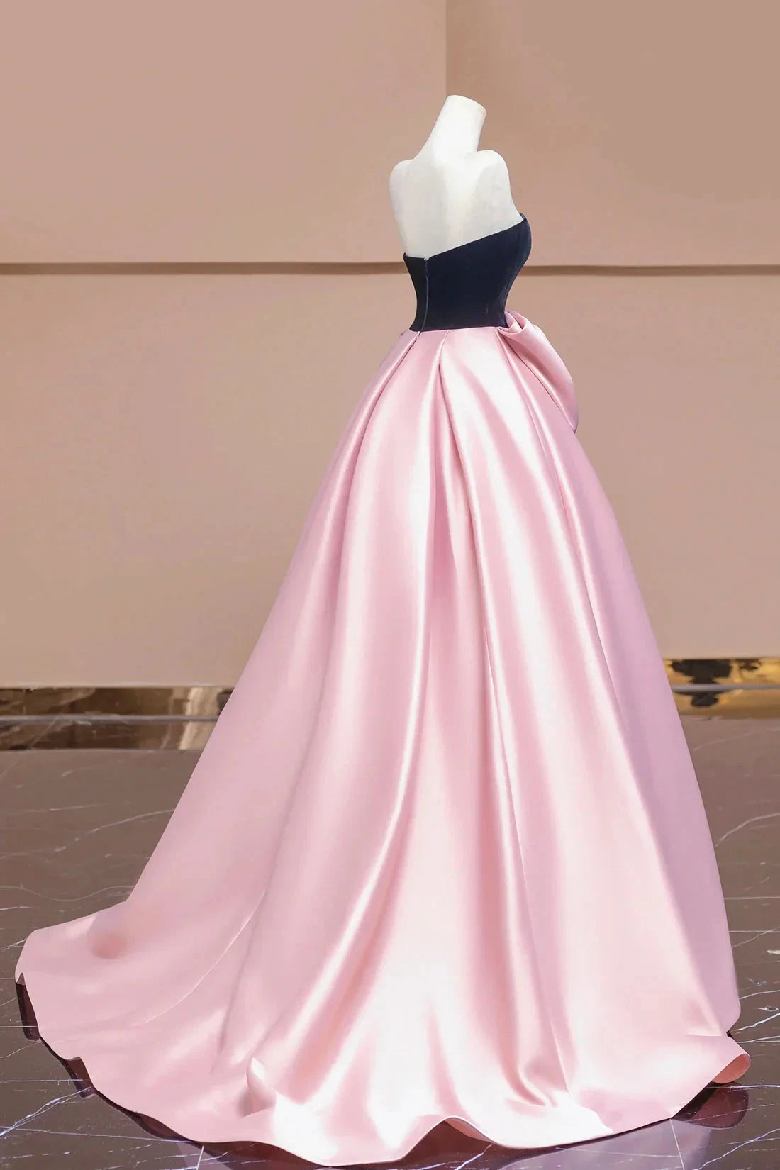 Black Velvet Satin Long with Bow Beautiful A-Line Strapless Formal Party DressBridesmaid Dresses Burgundy Velvet Long Prom Dress Off the Shoulder Evening Party Dress by YiHuiw