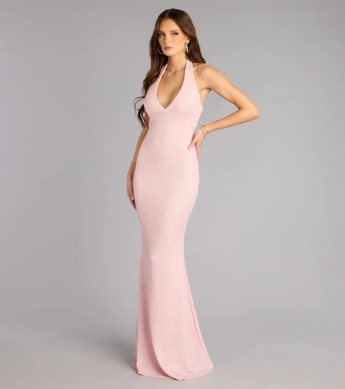 Mermaid Halter Cutout Floor-Length Wedding Dress - Yihuiw by Yihuiw