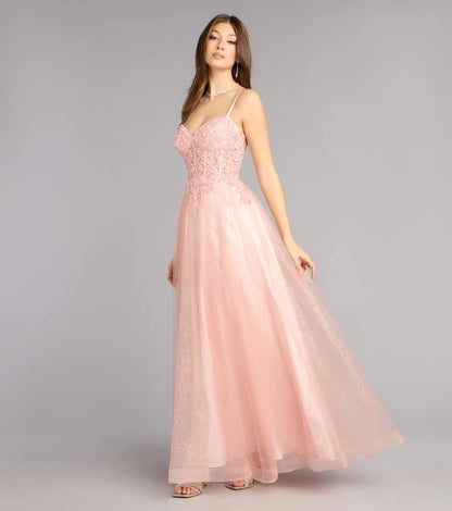A-Line Spaghetti Strap Tulle Lace-Up Back Floor-Length Wedding Dress - Yihuiw by Yihuiw