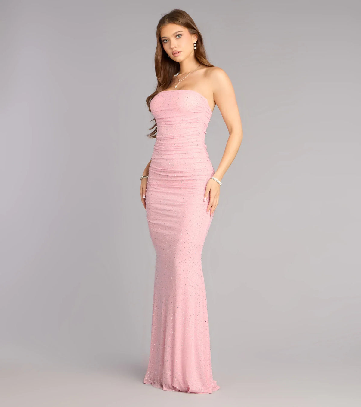 Mermaid Strapless Rhinestone Rhinestone Floor-Length Wedding Dress - Yihuiw by Yihuiw