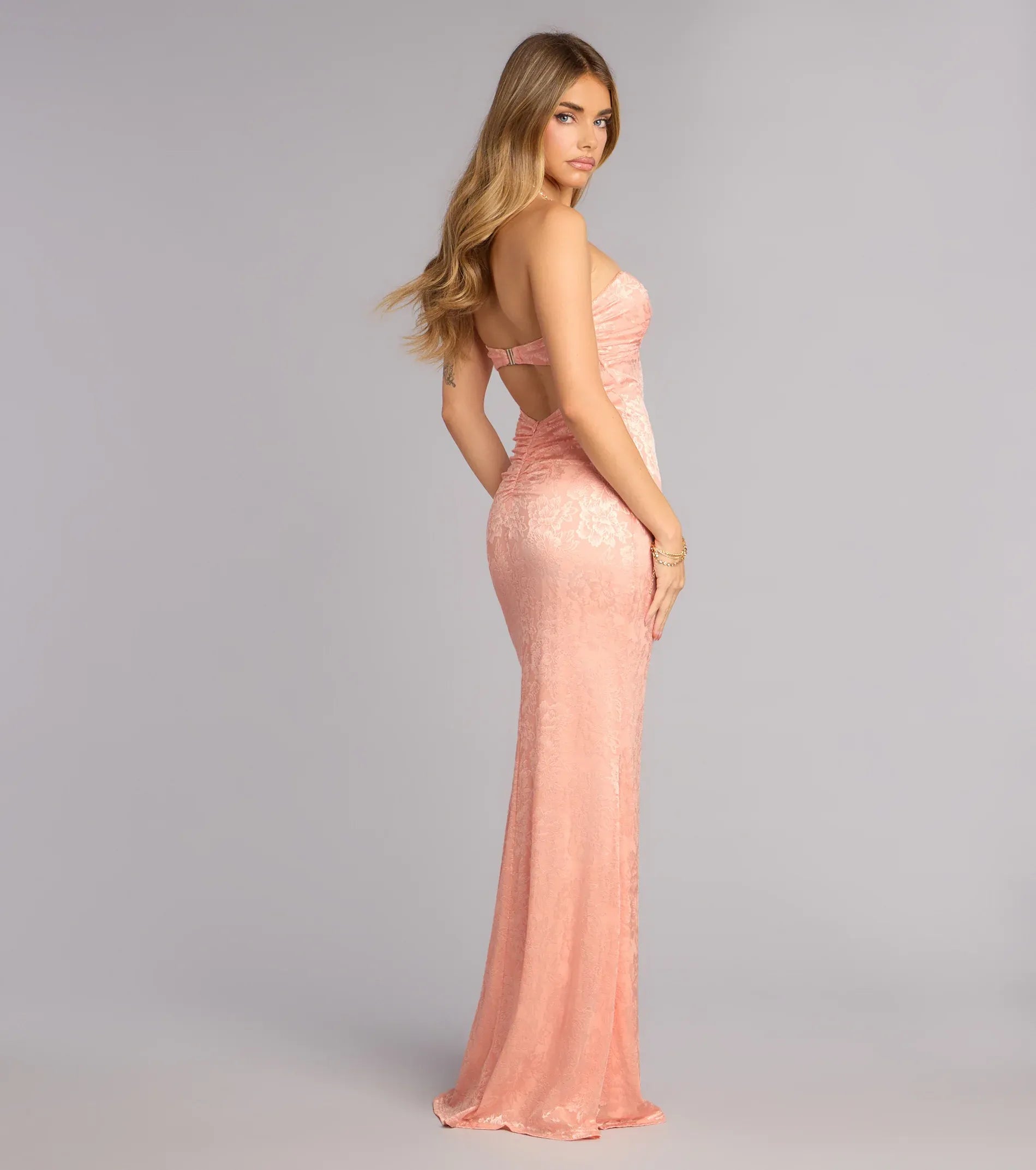 Mermaid Strapless Open Back Floor-Length Wedding Dress - Yihuiw by Yihuiw