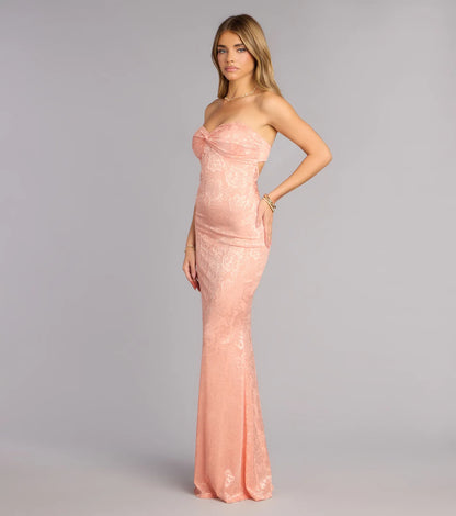 Mermaid Strapless Open Back Floor-Length Wedding Dress - Yihuiw by Yihuiw