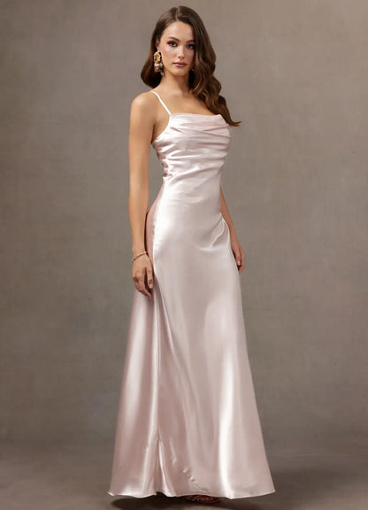 Mermaid Spaghetti Strap Satin Floor-Length Wedding Dress - Yihuiw by Yihuiw