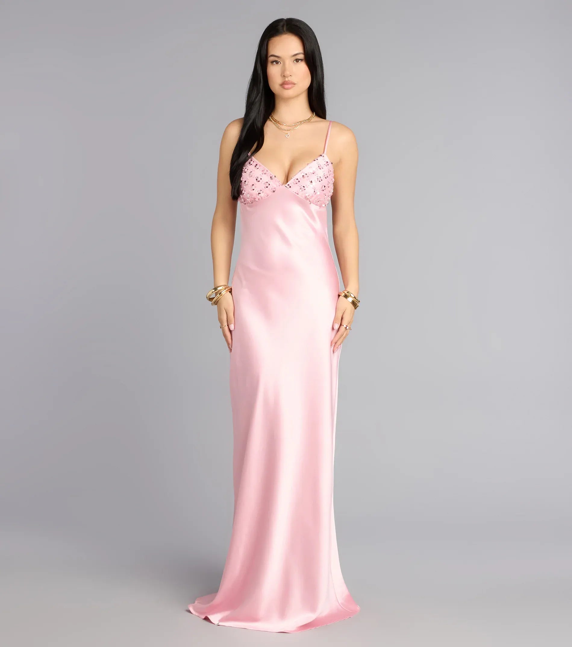 Mermaid Spaghetti Strap Satin Open Back Floor-Length Wedding Dress - Yihuiw by Yihuiw