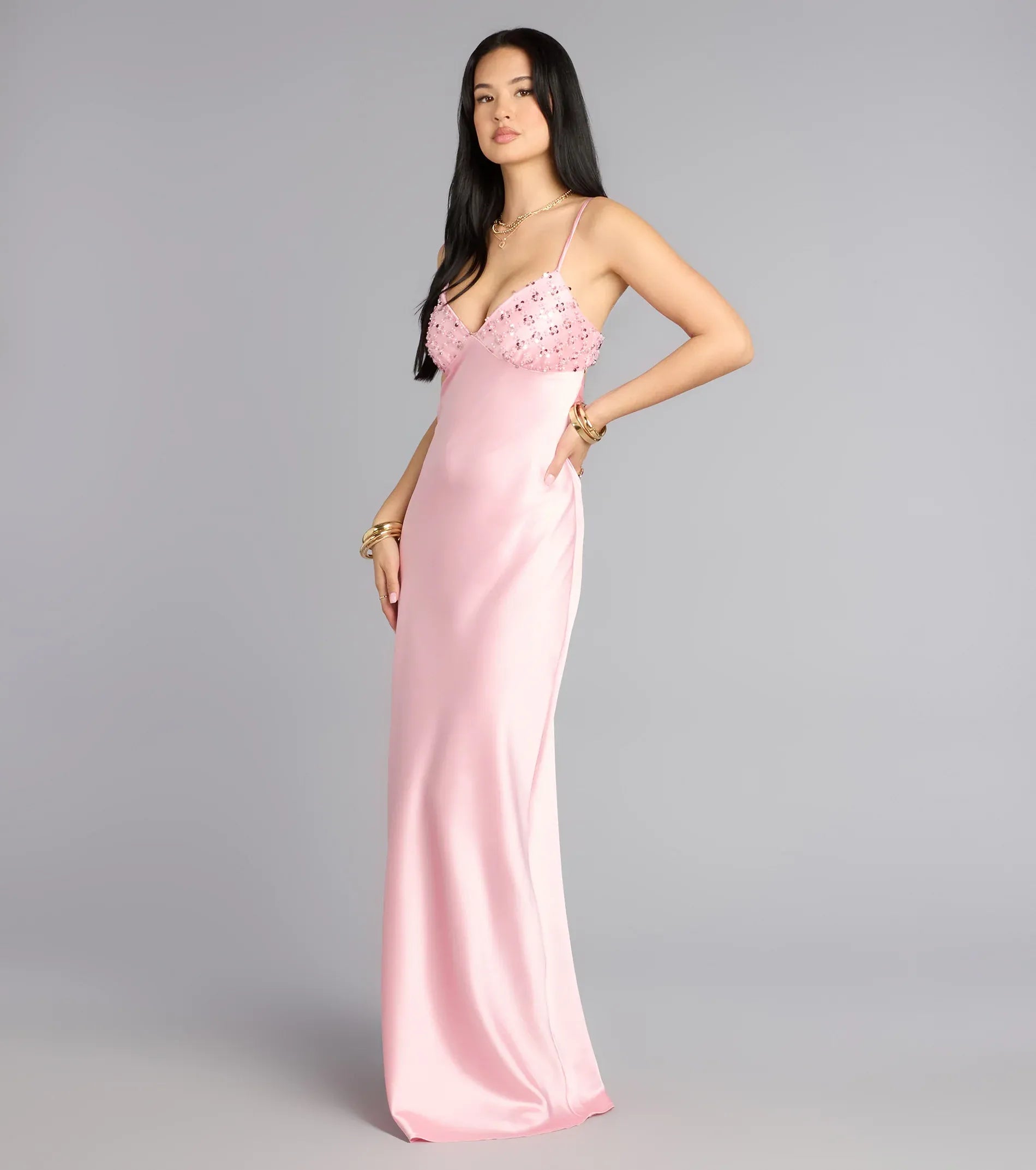 Mermaid Spaghetti Strap Satin Open Back Floor-Length Wedding Dress - Yihuiw by Yihuiw