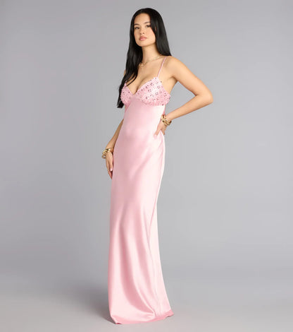 Mermaid Spaghetti Strap Satin Open Back Floor-Length Wedding Dress - Yihuiw by Yihuiw