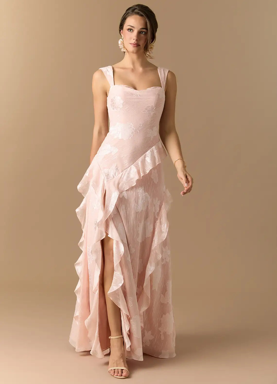 Cowl Neck High Slit Floor-Length Wedding Dress - Yihuiw by Yihuiw