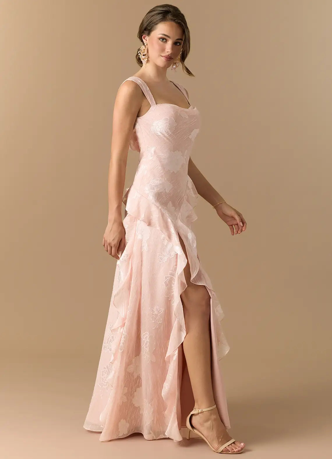 Cowl Neck High Slit Floor-Length Wedding Dress - Yihuiw by Yihuiw