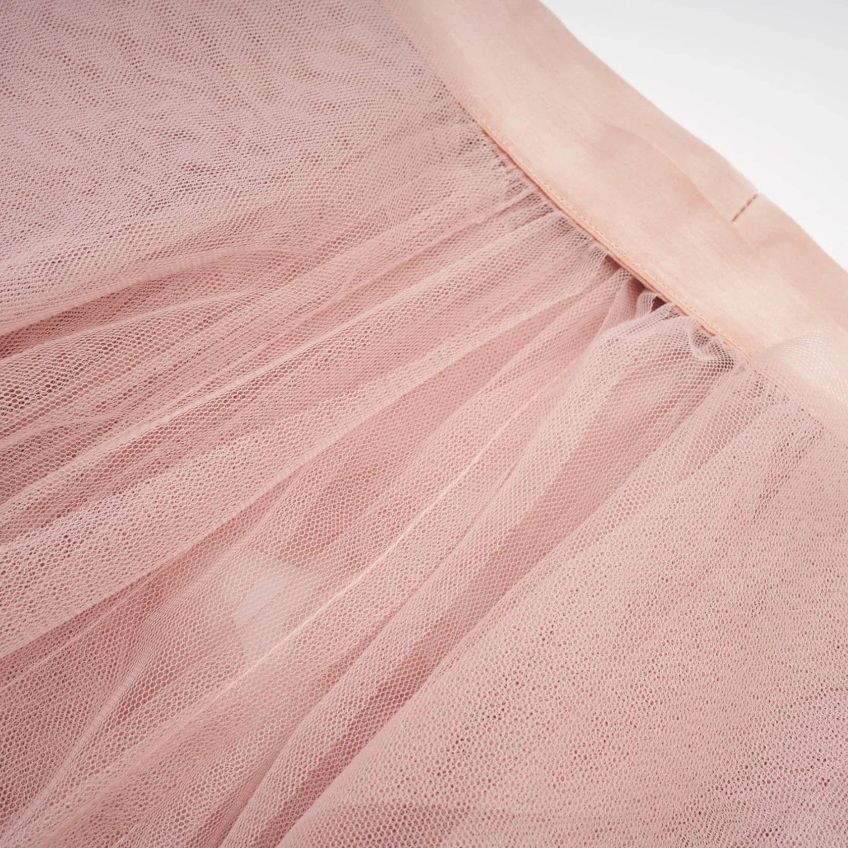 Blush Pink Strapless Ruffled Tulle Maxi Dress Pink Bustier Mesh Maxi Dress Evening Dress by YiHuiw