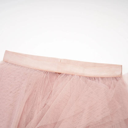 Blush Pink Strapless Ruffled Tulle Maxi Dress Pink Bustier Mesh Maxi Dress Evening Dress by YiHuiw
