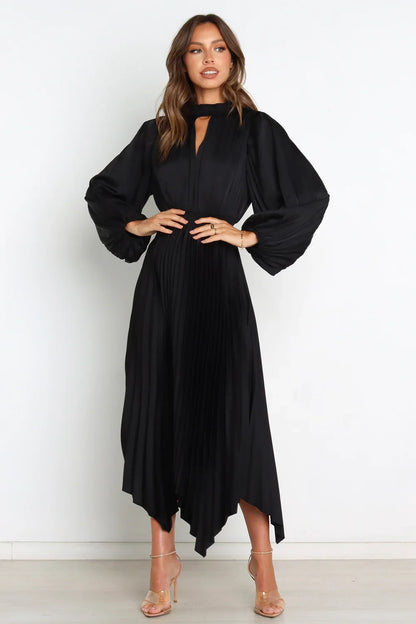Pleated Midi Wedding Dress - Yihuiw by Yihuiw