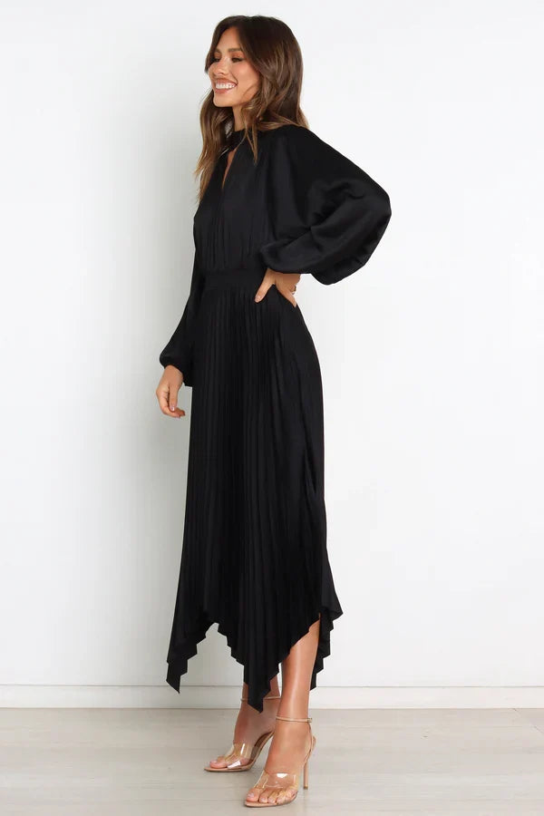 Pleated Midi Wedding Dress - Yihuiw by Yihuiw