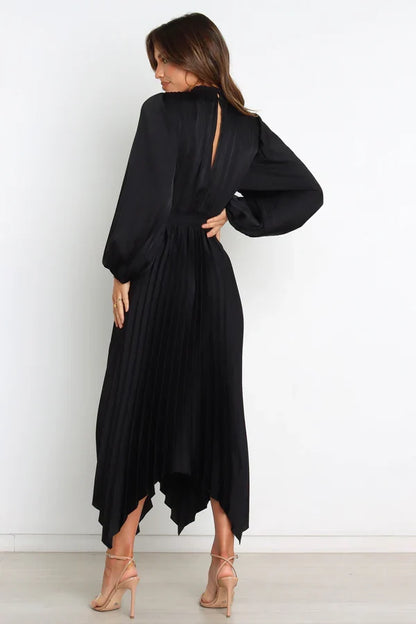 Pleated Midi Wedding Dress - Yihuiw by Yihuiw