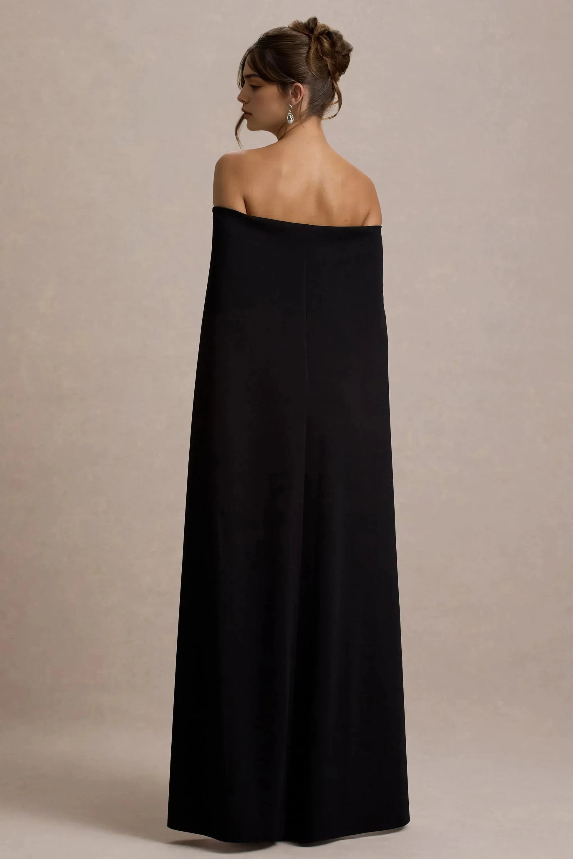 Bold Sheath Off Shoulder Cape Sleeve Open Back Floor Length For Ladies Evening Dress by YiHuiw