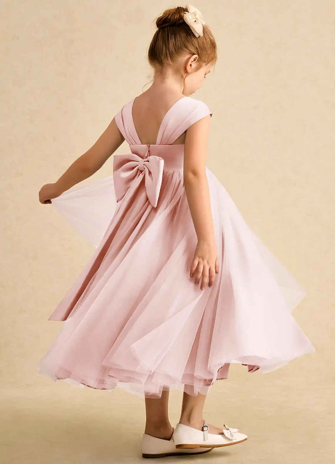 A-Line Sweetheart Cap Sleeve Tea-Length Formal Dress - Yihuiw by Yihuiw