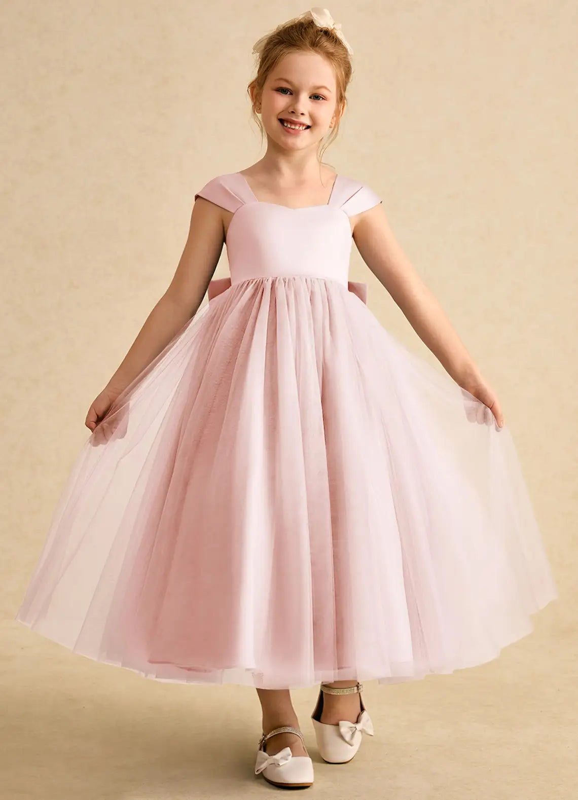 A-Line Sweetheart Cap Sleeve Tea-Length Formal Dress - Yihuiw by Yihuiw