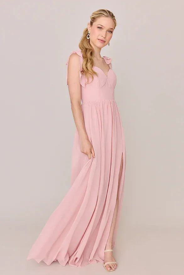 A-Line Sweetheart Chiffon High Slit Wedding Dress - Yihuiw by Yihuiw