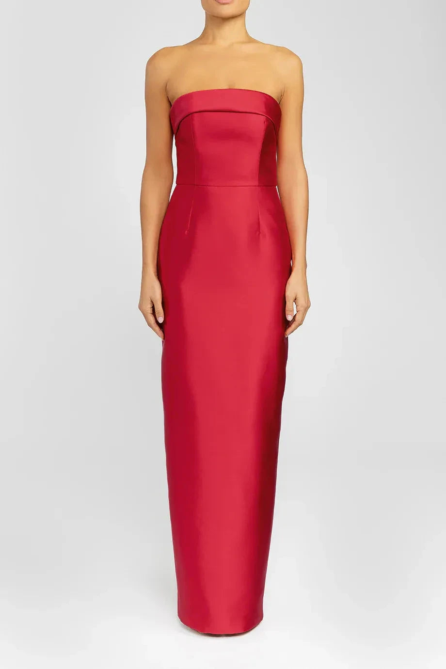 Bow Trimmed Sheath Strapless Sleeveless Zipper Back Floor Length For Women Evening Dress by YiHuiw