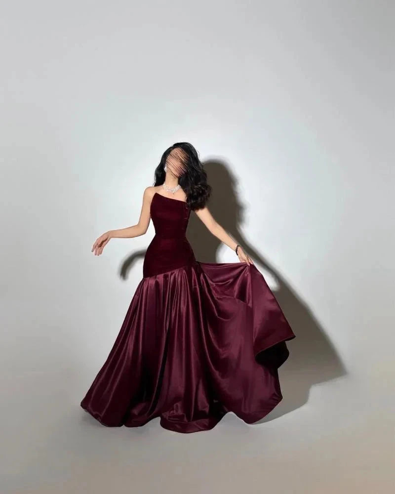 Burgundy Prom Dresses Mermaid Purple Graduation Gown Long simple gentle atmospheric and unique desi Bring summer colors to enhance whiteness by YiHuiw